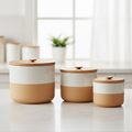 Zestaw pojemników ceramicznych do kuchni w stylu skandynawskim